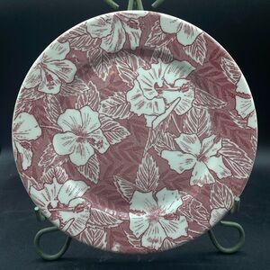 Tepco 9” Dinner Plate Tropical Hawaiian Hibiscus Maroon Restaurant Ware